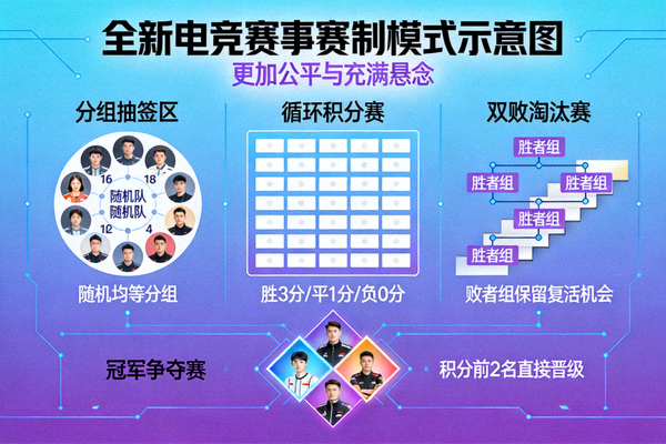 全新电竞赛事赛制模式示意图 - 更加公平与充满悬念